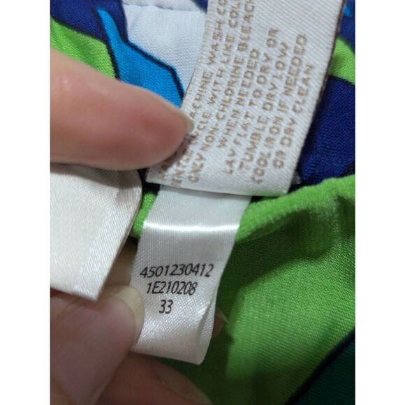 Chico's Women's Blue Abstract Print Polyester Tube Side Slit Maxi Skirt Size 1 - Picture 7 of 7